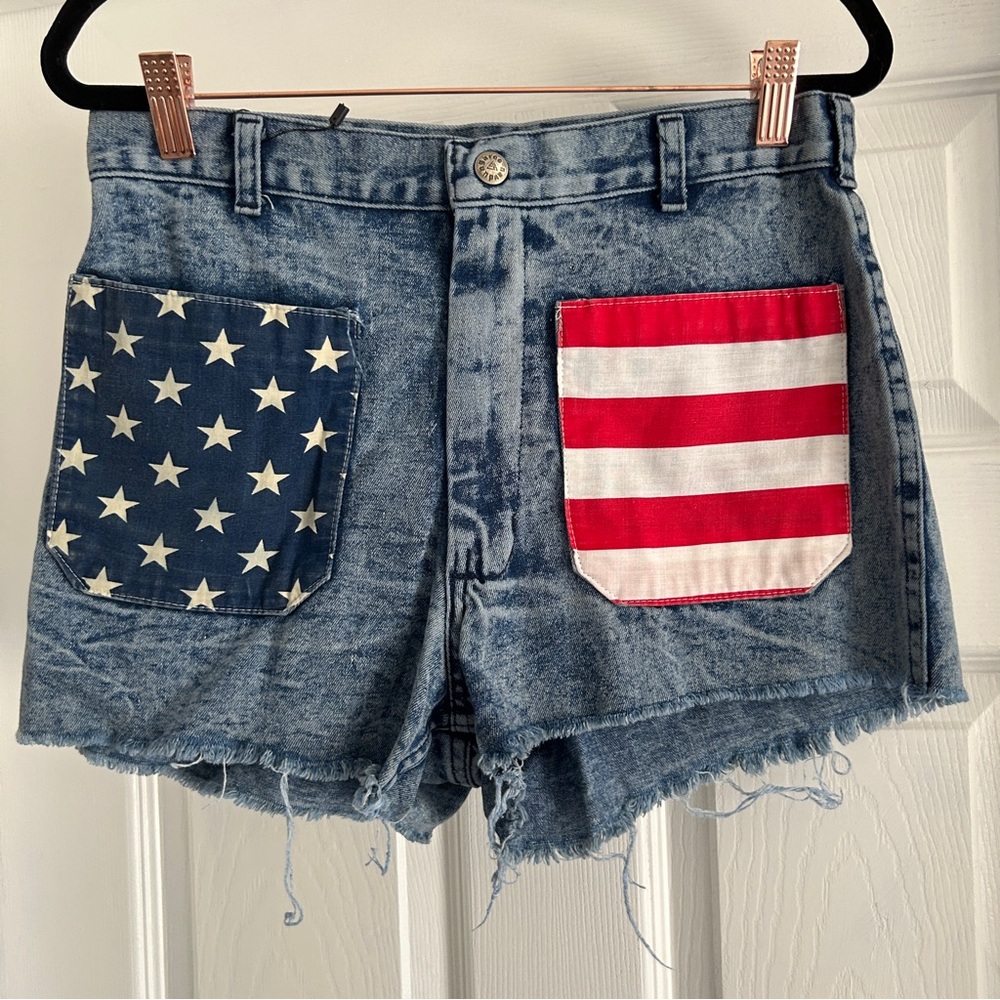 Navdungaree  Denim Shorts With The American Flag pockets Size 31
